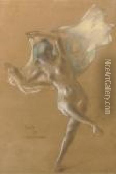 The Dancer - A Study Oil Painting - Armand Rassenfosse
