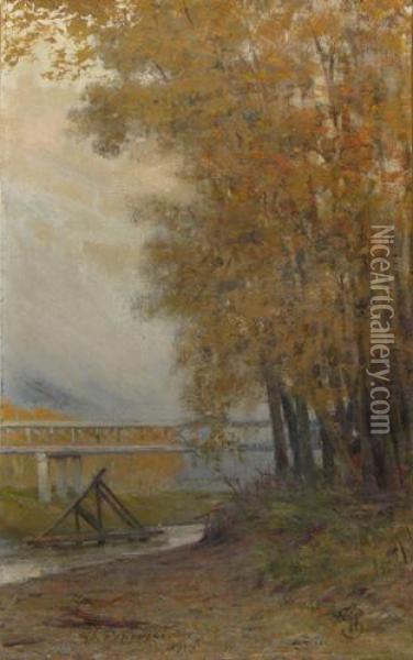Vederede Pe Podul De Peste Moldova Oil Painting - Gheorghe Popovici