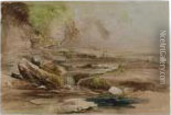 In Cusop Brook Near Hay-on-wye, Wales Oil Painting - Samuel Palmer