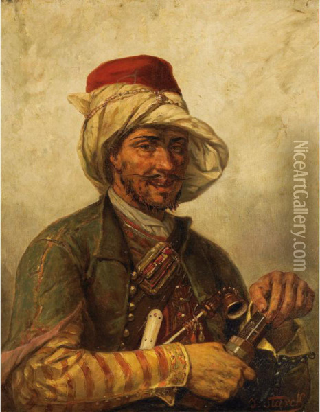 Portrait D'homme Oil Painting - Joseph Gaspard Coste