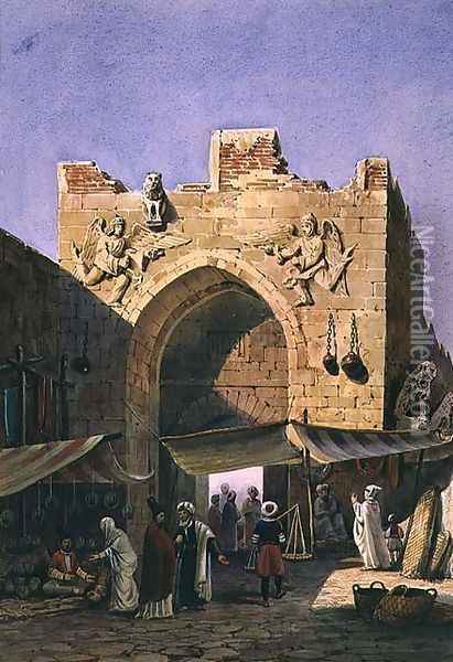 The Gate of Konya, Asia Minor Oil Painting - Charles Pierron