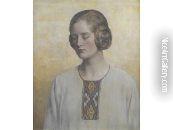 Portrait Of A Woman Oil Painting - John Collier