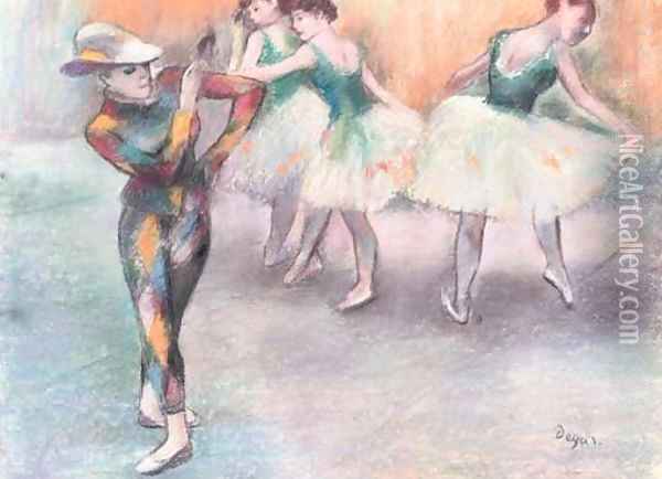 Ballerinas Oil Painting - Edgar Degas