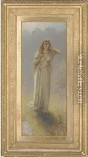 Ophelia Oil Painting - Jane Maria Bowkett