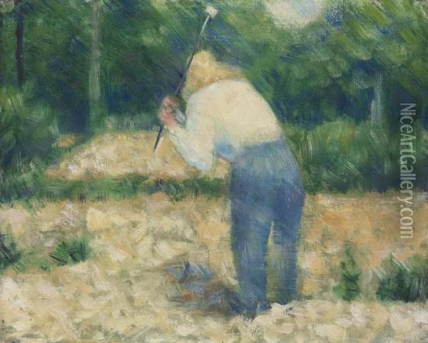 Casseur De Pierres (le Tas De Pierres) Oil Painting - Georges Seurat
