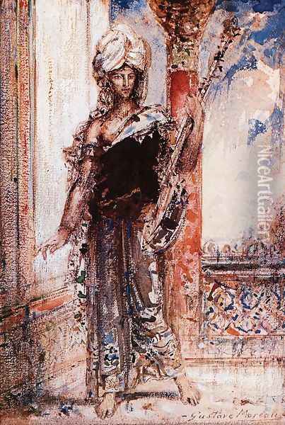An Arabian Singer Oil Painting - Gustave Moreau