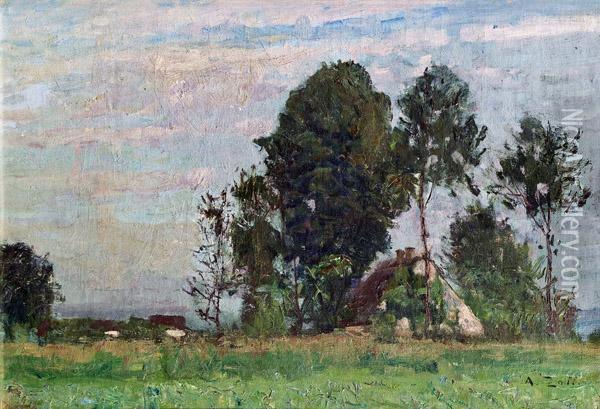 Landschaft Bei Stainz Oil Painting - Alfred Zoff