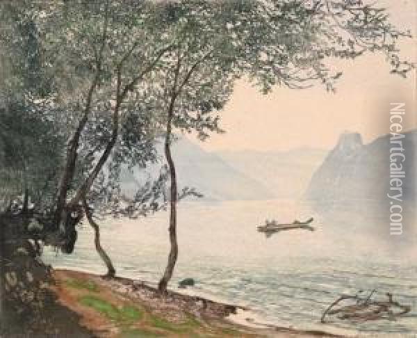 Traunsee Oil Painting - Hans Frank