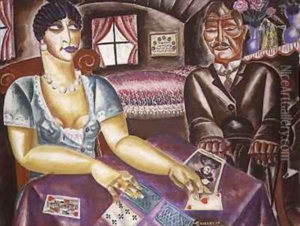 The Card Players Oil Painting - Albert Droesbeke