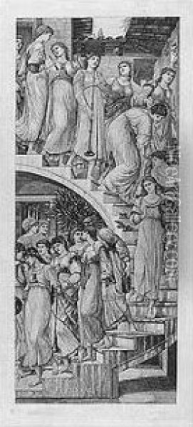 The Golden Stairs Oil Painting - Sir Edward Coley Burne-Jones