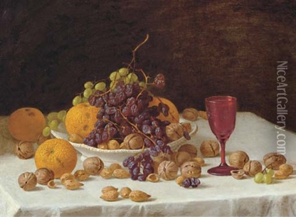 Fruit Still Life Oil Painting - John F. Francis