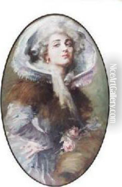 Portrait Of A Lady Oil Painting - Reginald Pannet