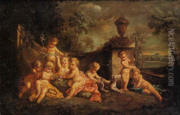 Giochi Di Amorini Oil Painting - Francesco Celebrano