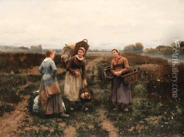 The Road To Harvest Oil Painting - Daniel Ridgway Knight