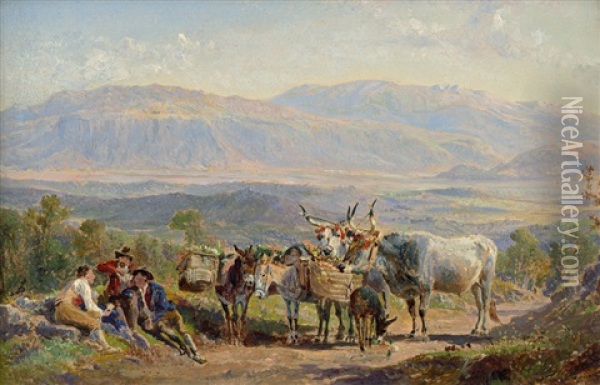 Campagnalandschaft Oil Painting - Johann Jakob Ulrich