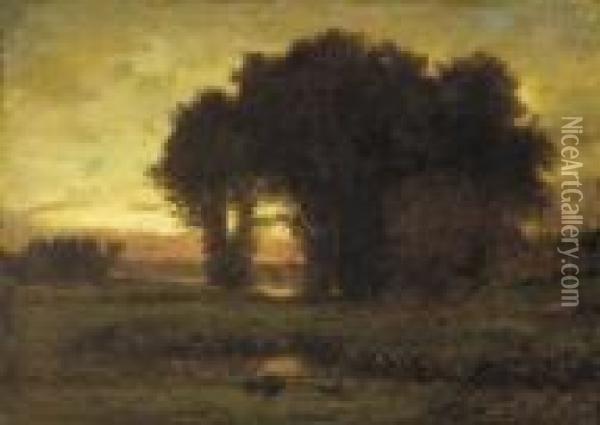 Sunset Oil Painting - George Inness