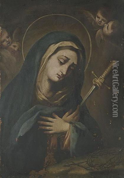 Virgen Dolorosa Oil Painting - Manuel Acevedo