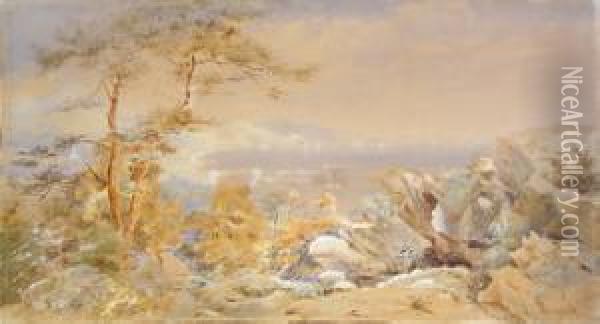 View Of Killiney Bay From Kilruddery Oil Painting - Thomas Pritchard