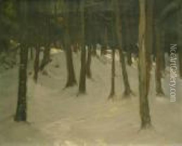 Woods Oil Painting - Charles Herbert Woodbury