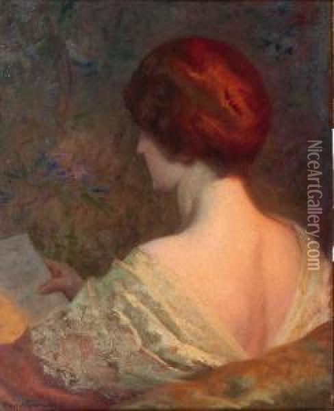 Jeune Femme De Dos Lisant Oil Painting - Edouard Rosset-Granger