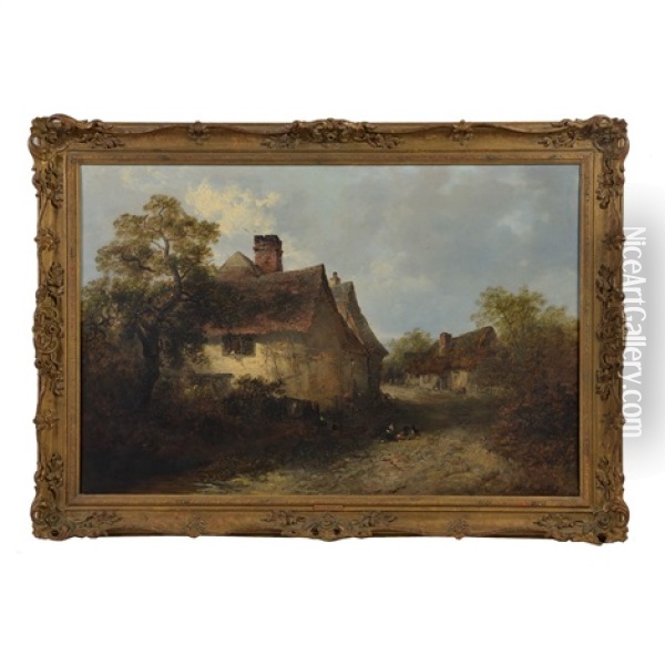 A Countryside Lane Oil Painting - Edward Robert Smythe