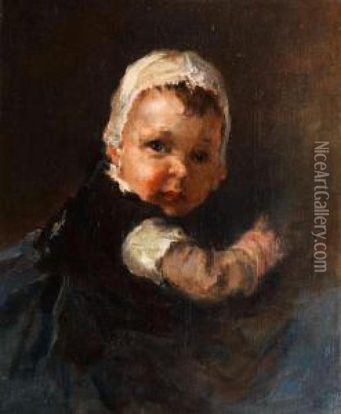 Portrait Eines Kleinen Madchens Oil Painting - A. P. Palvis