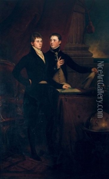 Portrait Of Edward Knatchbull, Later 9th Bt., With His Brother Norton Joseph Knatchbull Oil Painting - John Singleton Copley
