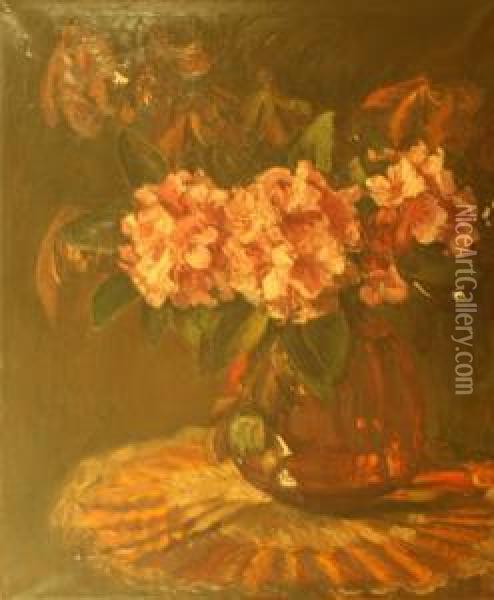 Bloemen In Vaas. Gesigneerd Oil Painting - George, Jurgen Pletser
