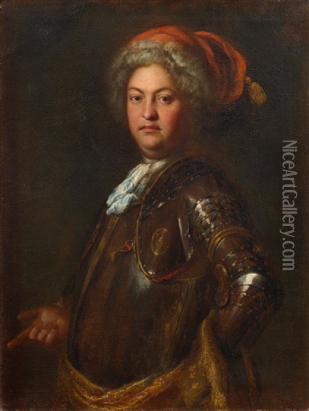 Portrait Of A Polish Nobleman Oil Painting - Johann (Jan) Kupetzki