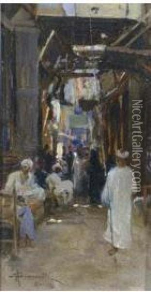 Cairo Oil Painting - Adolfo Scarselli