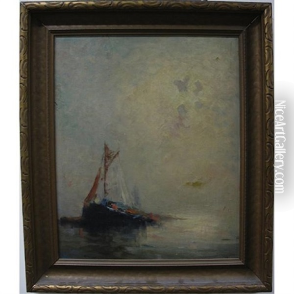Sunshine And Fog, Bay Of Fundy Oil Painting - John A. Hammond