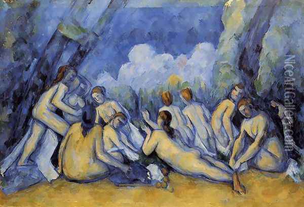 The Large Bathers3 Oil Painting - Paul Cezanne