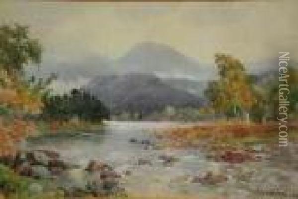 After Rain The Ballochbuie From Old Brig O'dee Oil Painting - Benjamin John Ottewell