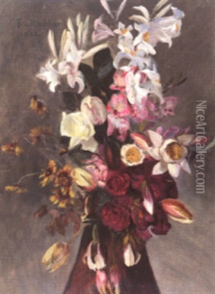 Blumenstraus Oil Painting - Friedrich Edler Von Radler