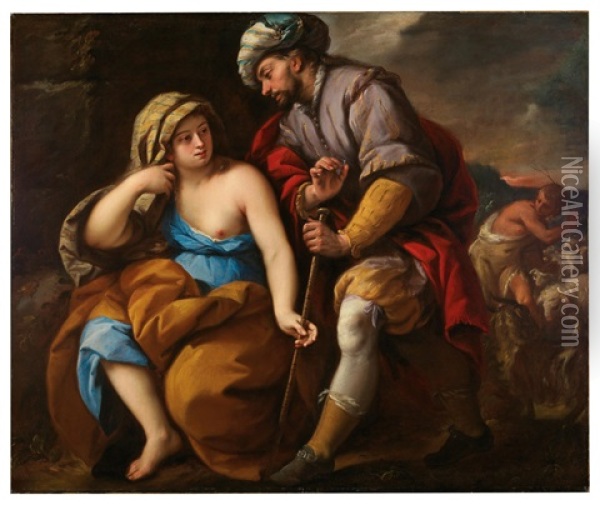The Story Of Tamar And Judah Oil Painting - Giuseppe Nuvolone