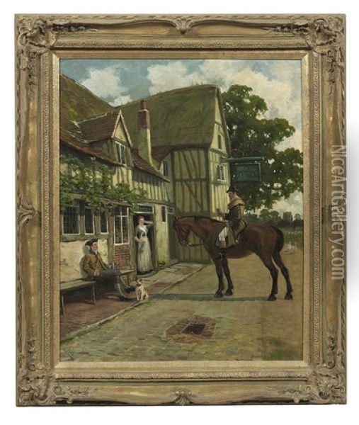 The Village Inn Oil Painting - Arthur William Redgate