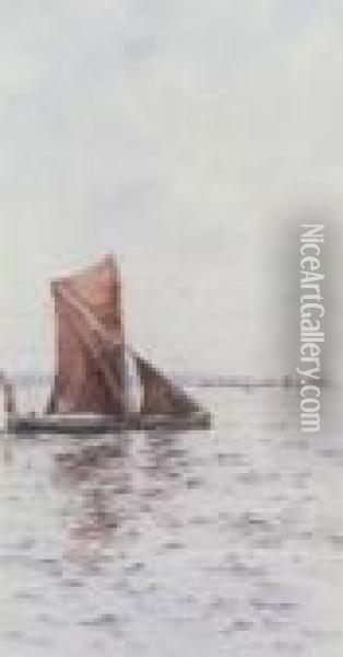 Thames Barge Oil Painting - Frederick E.J. Goff
