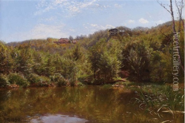 Le Lac En Foret Oil Painting - Godfred Christensen