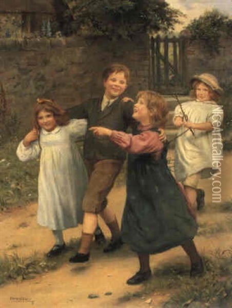 Playtime Oil Painting - Arthur John Elsley