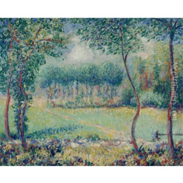 Trees At Giverny Oil Painting - Theodore Earl Butler