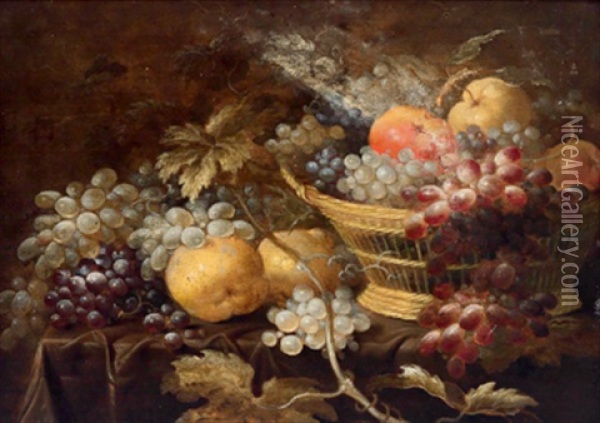 Stillleben Mit Weintrauben, Birnen Und Einem Apfel Oil Painting - Roelof Koets the Elder