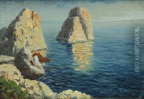Coastal Scene Oil Painting - Alexei Vasilievitch Hanzen