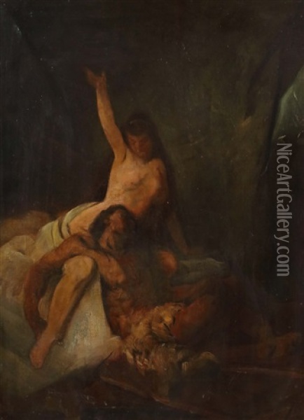 Samson Und Delilah Oil Painting - Friedrich von Keller