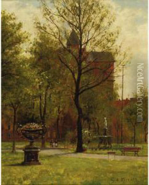Gramercy Park Oil Painting - Gardner Arnold Reckhard