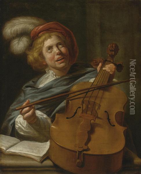 Cello Player Oil Painting - Judith Leyster