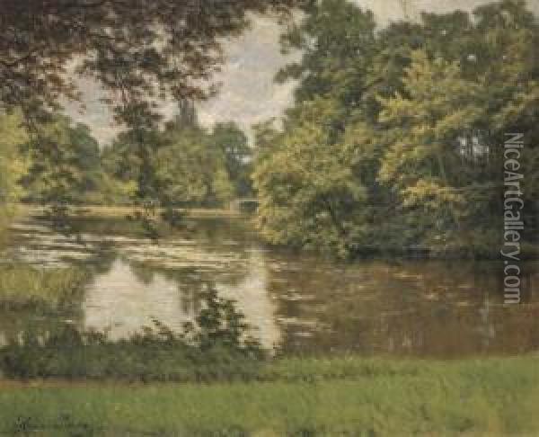 Paysage Avec Riviere Oil Painting - Henri Biva