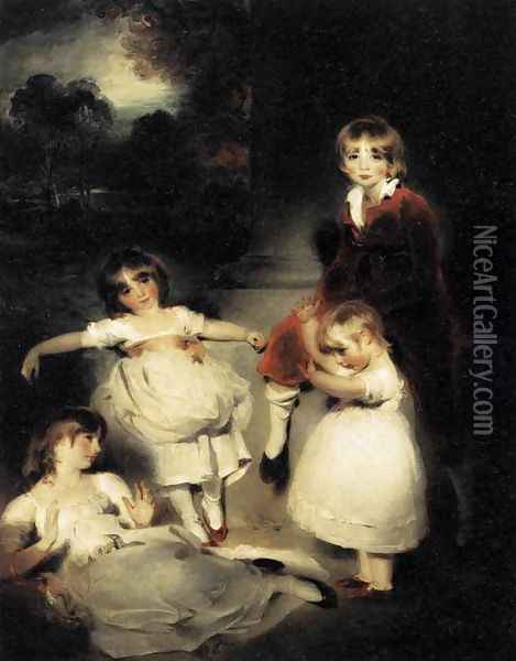 Portrait of the Children of John Angerstein 1808 Oil Painting - Sir Thomas Lawrence