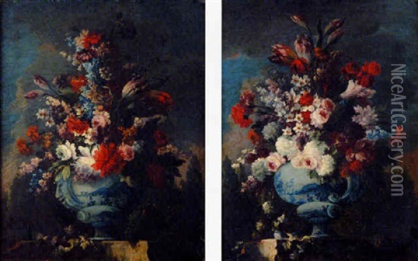 Bouquet De Fleurs Oil Painting - Giuseppe Lavagna