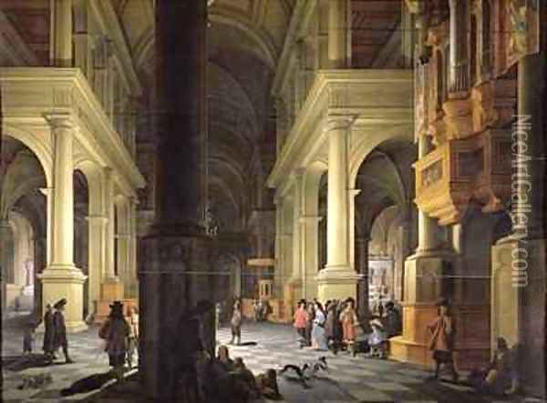 Interior of a Temple 1652 Oil Painting - Anthonie Delorme