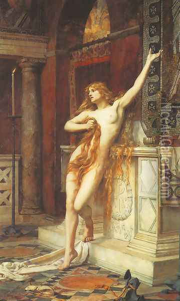 Hypatia Oil Painting - Charles William Mitchell